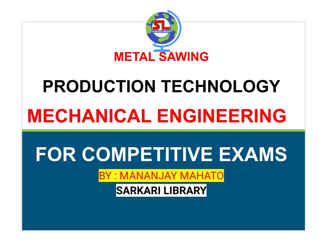 Read more about the article METAL SAWING :  PRODUCTION TECHNOLOGY